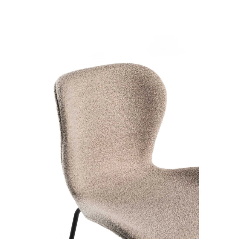 Sedia Tibalda Tessuto Sabbia Struttura Metallo Cm 48x55h46,5/82,5