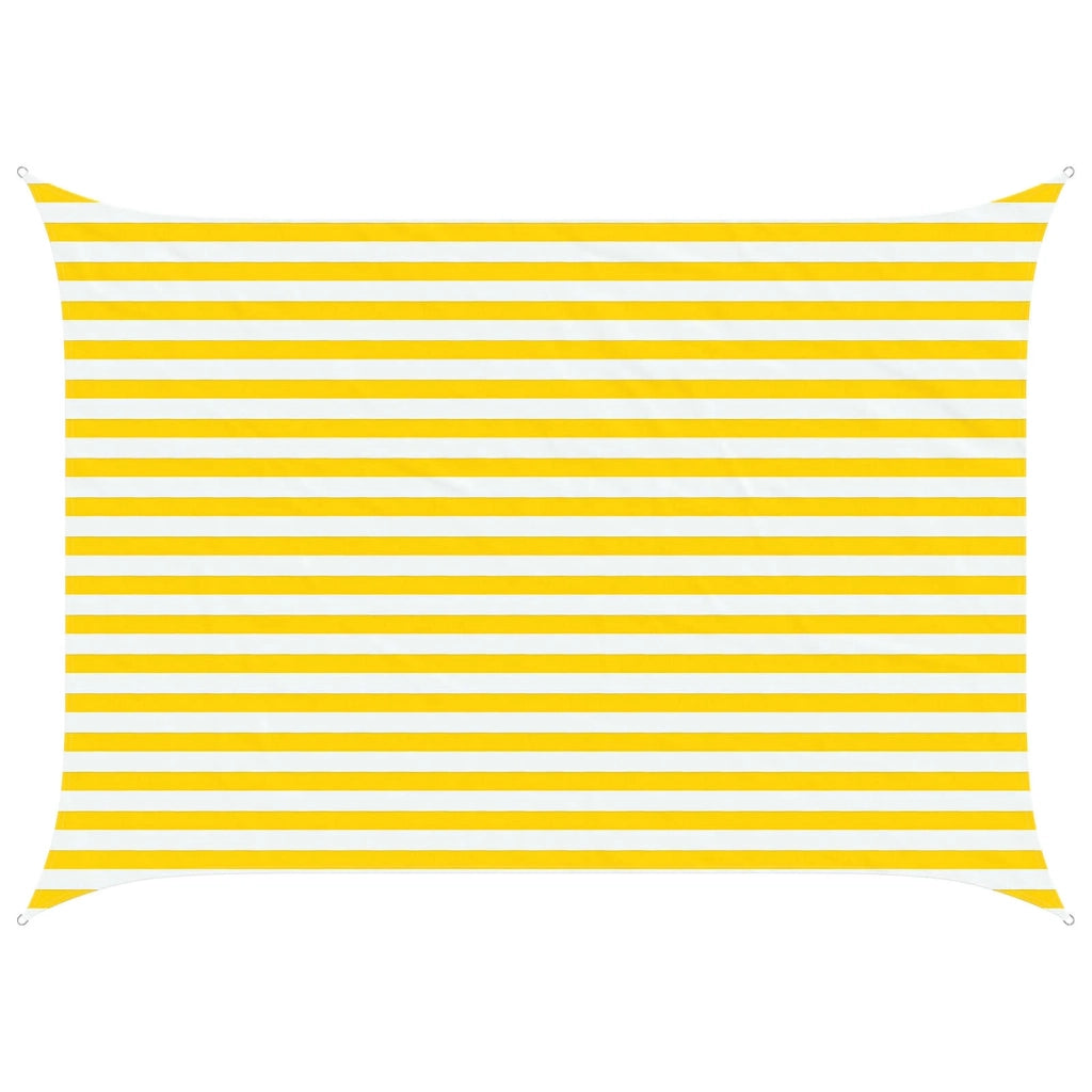 Vela Parasole | Telo Ombra | Vela da ombra solare Giallo e Bianco 3,5 x 2,5 m