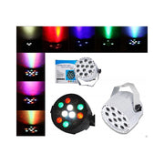 Trade Shop - Faretto Proiettore Effetto Luce Dmx 512 Flat Par Light Rgbw 12 Led 30w -