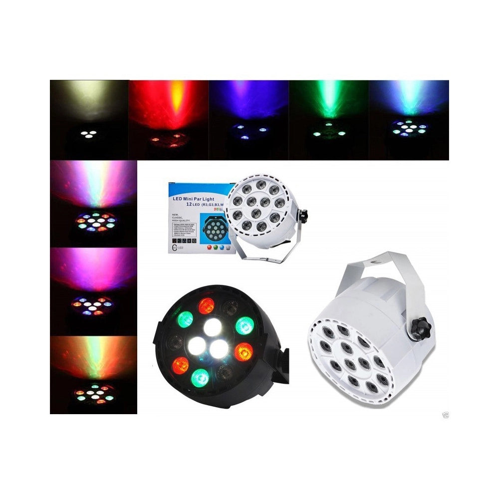 Trade Shop - Faretto Proiettore Effetto Luce Dmx 512 Flat Par Light Rgbw 12 Led 30w -