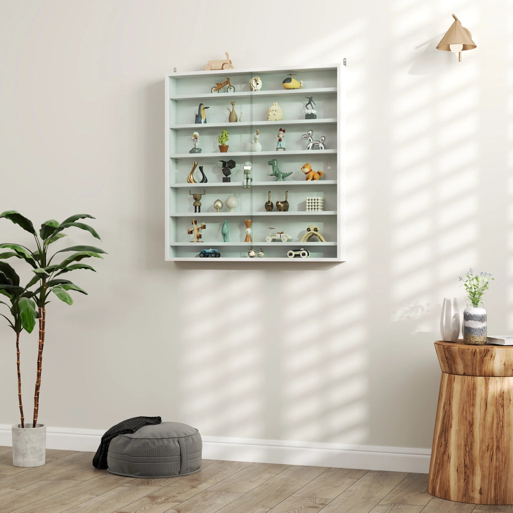 Libreria con ante in vetro ¨C zephmum ¨C Bianco 80x9.5x83 cm