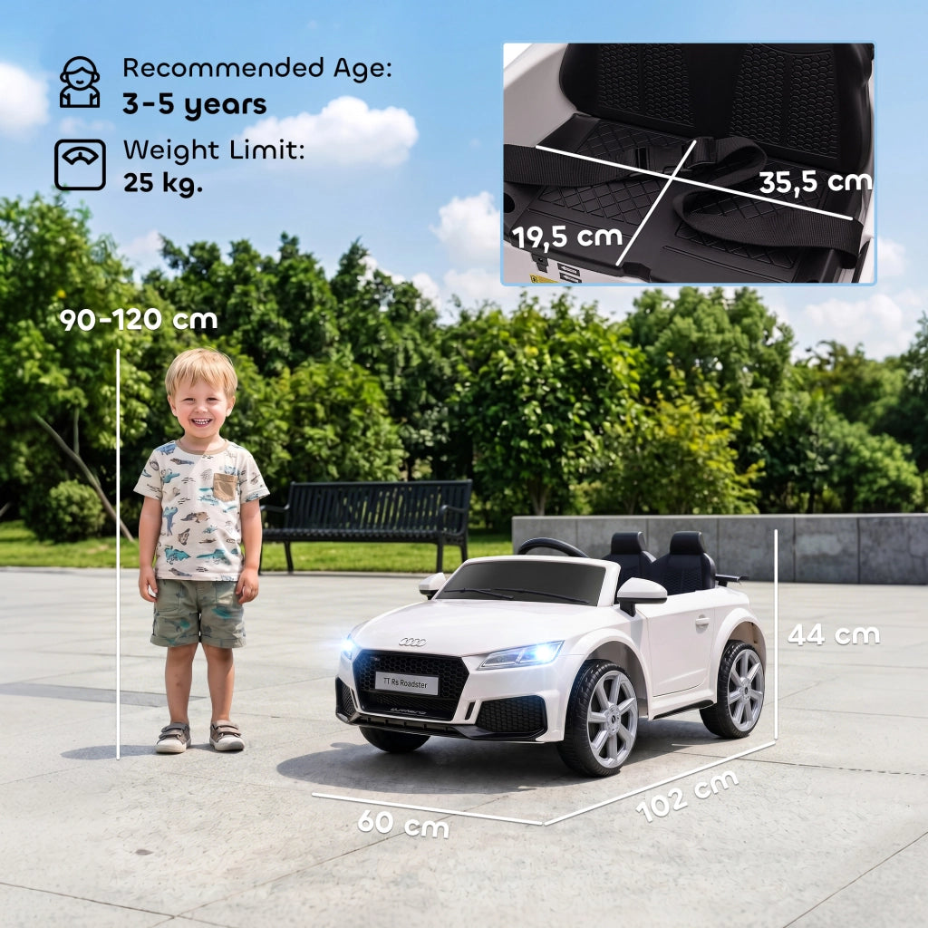 Macchinina Audi TT per Bambini 3+ Anni ¨C zephmum ¨C 102x60x44 cm Bianco