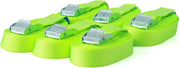 6 cinture di sostegno, cinture di tiraggio con chiusura a clip, cinghia di fissaggio, resistente fino a 250 kg, conforme a DIN EN 12195-2, lunghezza 4 m, larghezza 25 mm, singola, giallo neon