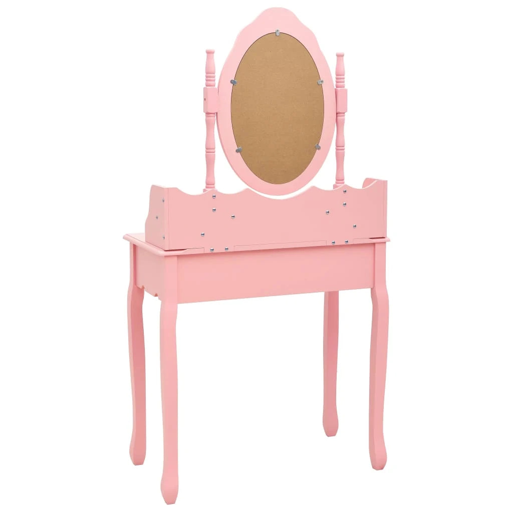 Set toeletta con sgabello 75 x 69 x 140 cm rosa 02_0006271