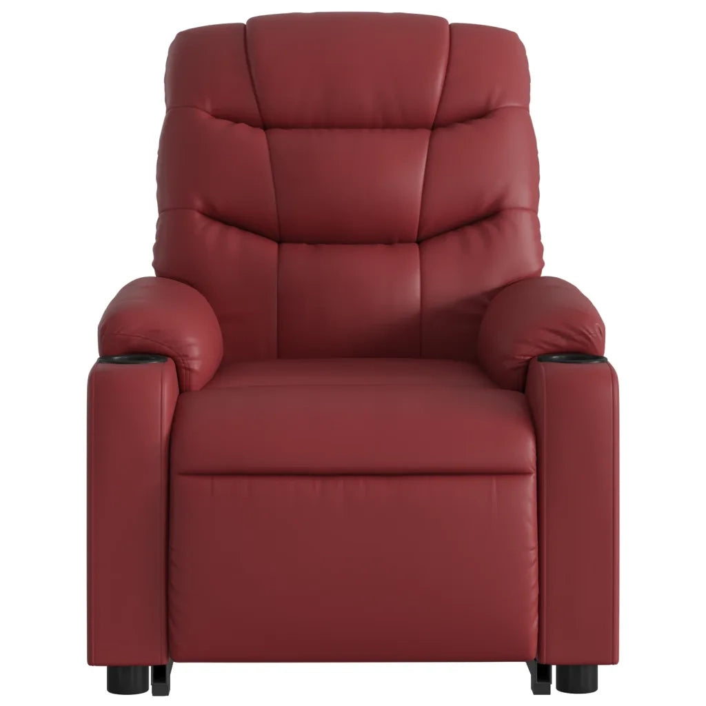 Divano Sedia-Poltrona Alzapersona Reclinabile Rosso Vino in Similpelle 878612