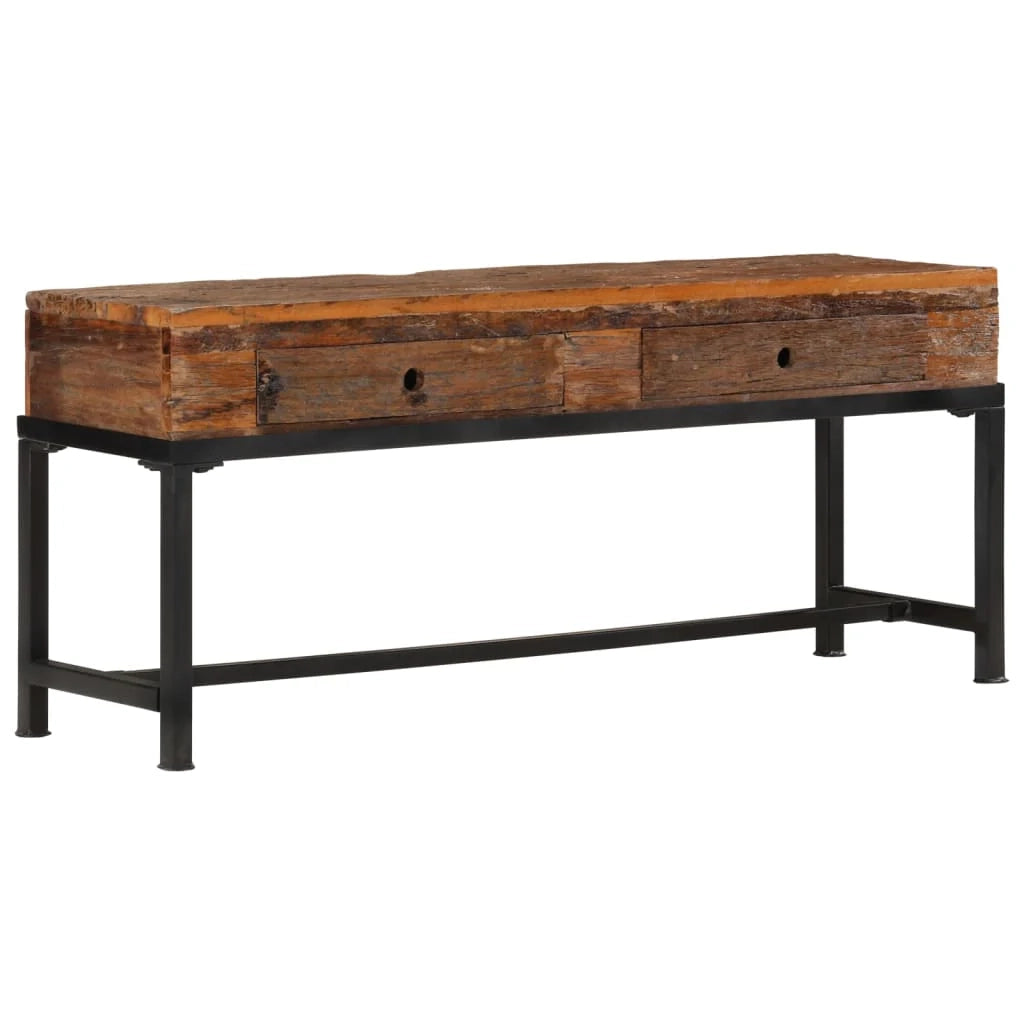 Mobile TV multimediale mensola per TV credenza per TV sala da pranzo soggiorno camera da letto 110 x 30 x 46 cm legno massello di recupero marrone 02_0025746