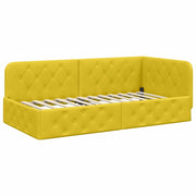Letto singolo | Letto per adulti | Cornice del letto ad angolo Giallo 100 x 200 cm Velluto