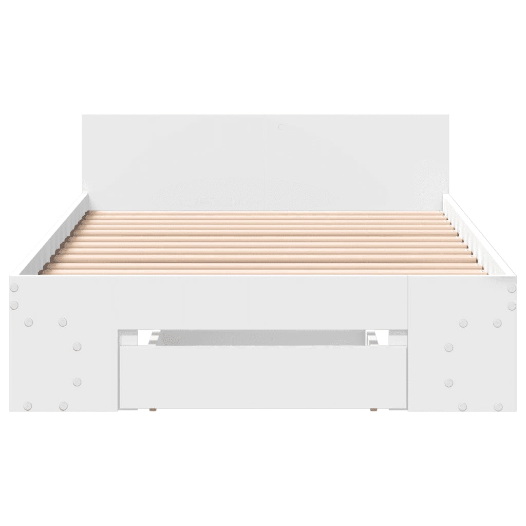 Giroletto con Cassetto Bianco 75x190 cm in Legno Multistrato
