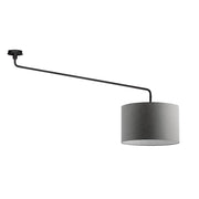 Vivien Plafoniera Nera con Paralume Antracite 48cm - Lampada Soffitto E27, Classe I, IP20, Struttura Metallo Verniciato - Rossini Group