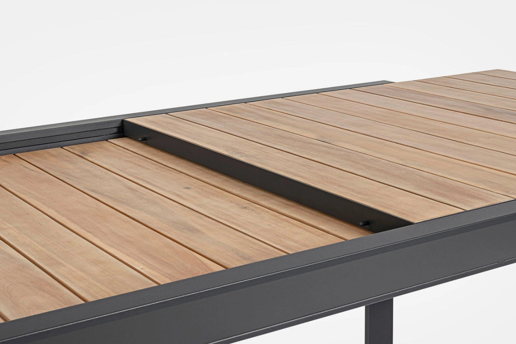 Tavolo Allungabile da Esterno 220-340x100x75h cm in Alluminio Belmar Naturale e Antracite