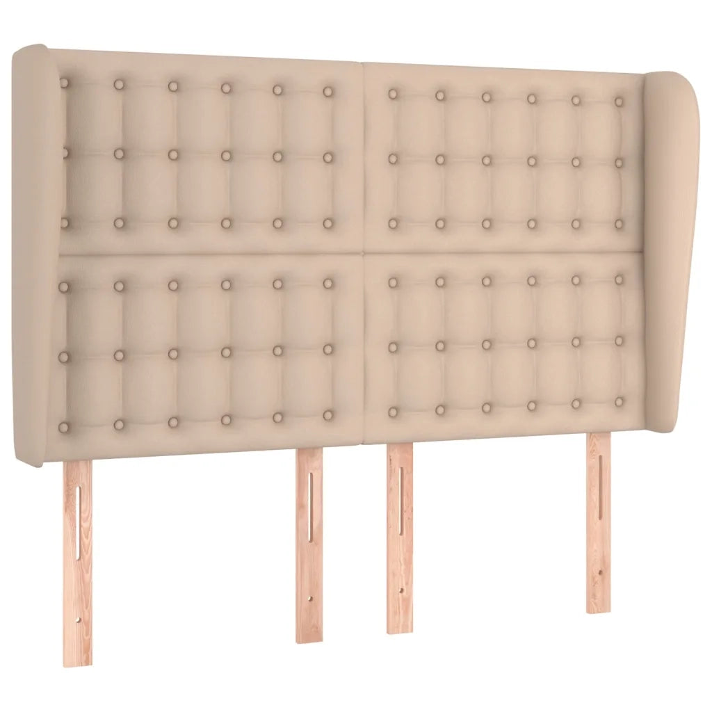 Testiera ad Orecchio-Testata con Orecchie Cappuccino 147x23x118/128 cm in Similpelle