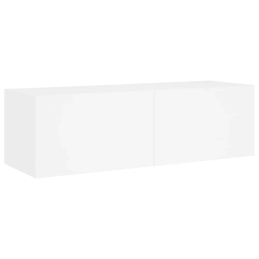 Mobile TV multimediale scaffale TV credenza mobile TV sala da pranzo soggiorno camera da letto montaggio a parete con luci LED 100 x 35 x 31 cm bianco 02_0027850