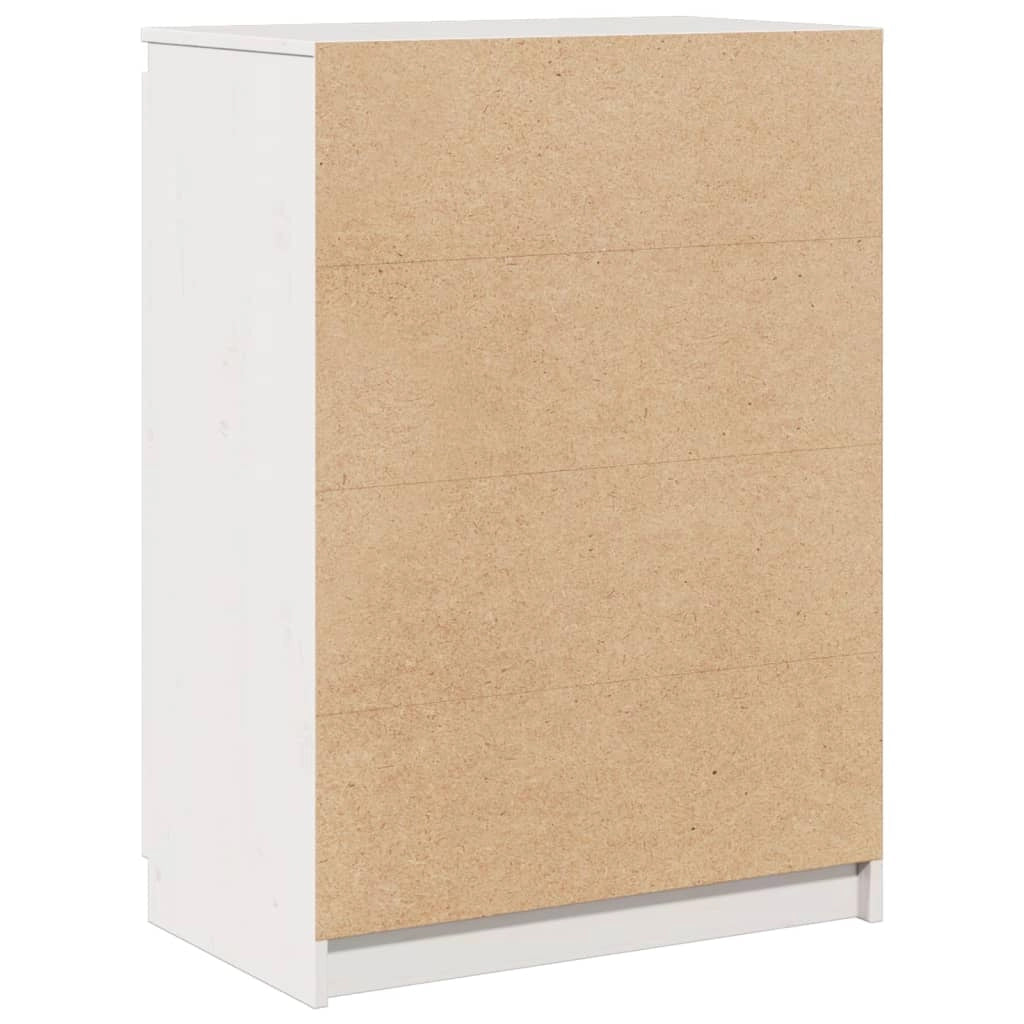 Buffet credenza cassettiera armadio mobile contenitore organizer per cucina soggiorno salotto 60 x 36 x 84 cm legno massello di pino bianco 02_0030375