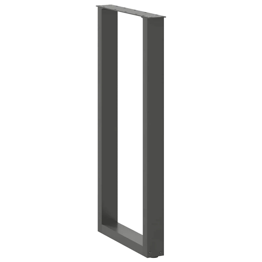 Set di 2 gambe regolabili per tavolo da bar a forma di U 40 x 100 cm design moderno acciaio antracite 02_0057470