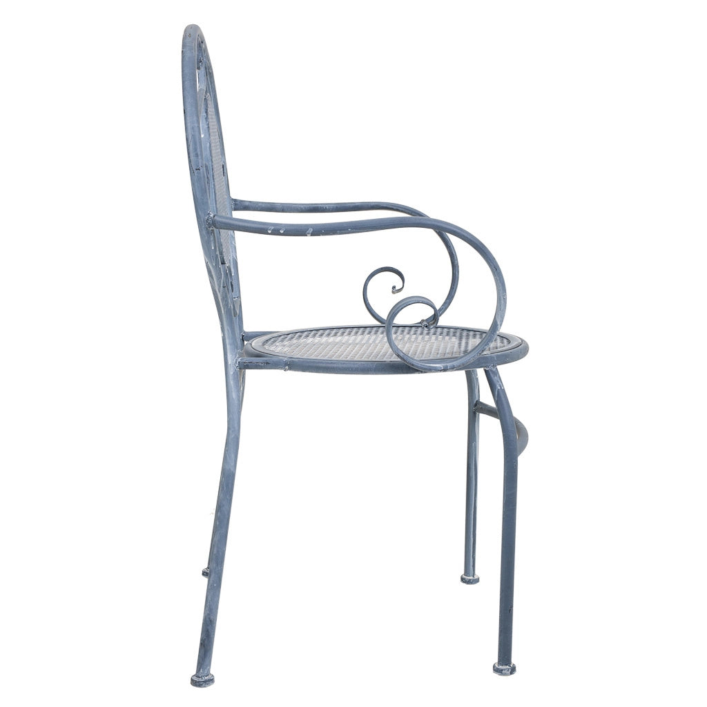 Poltrona in ferro battuto grigio 58x54x88l