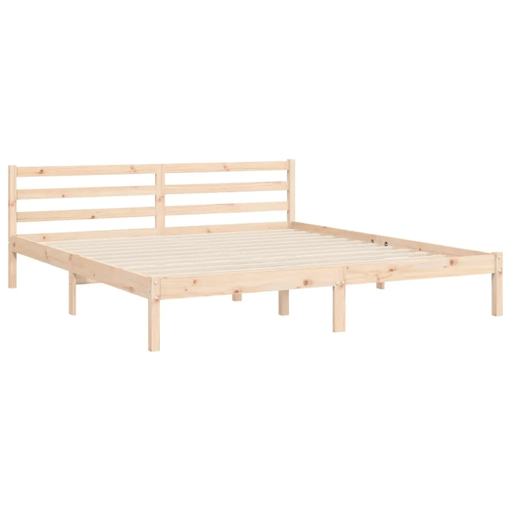 Giroletto con Testiera Super King Size-Struttura Letto in Legno Massello 400678