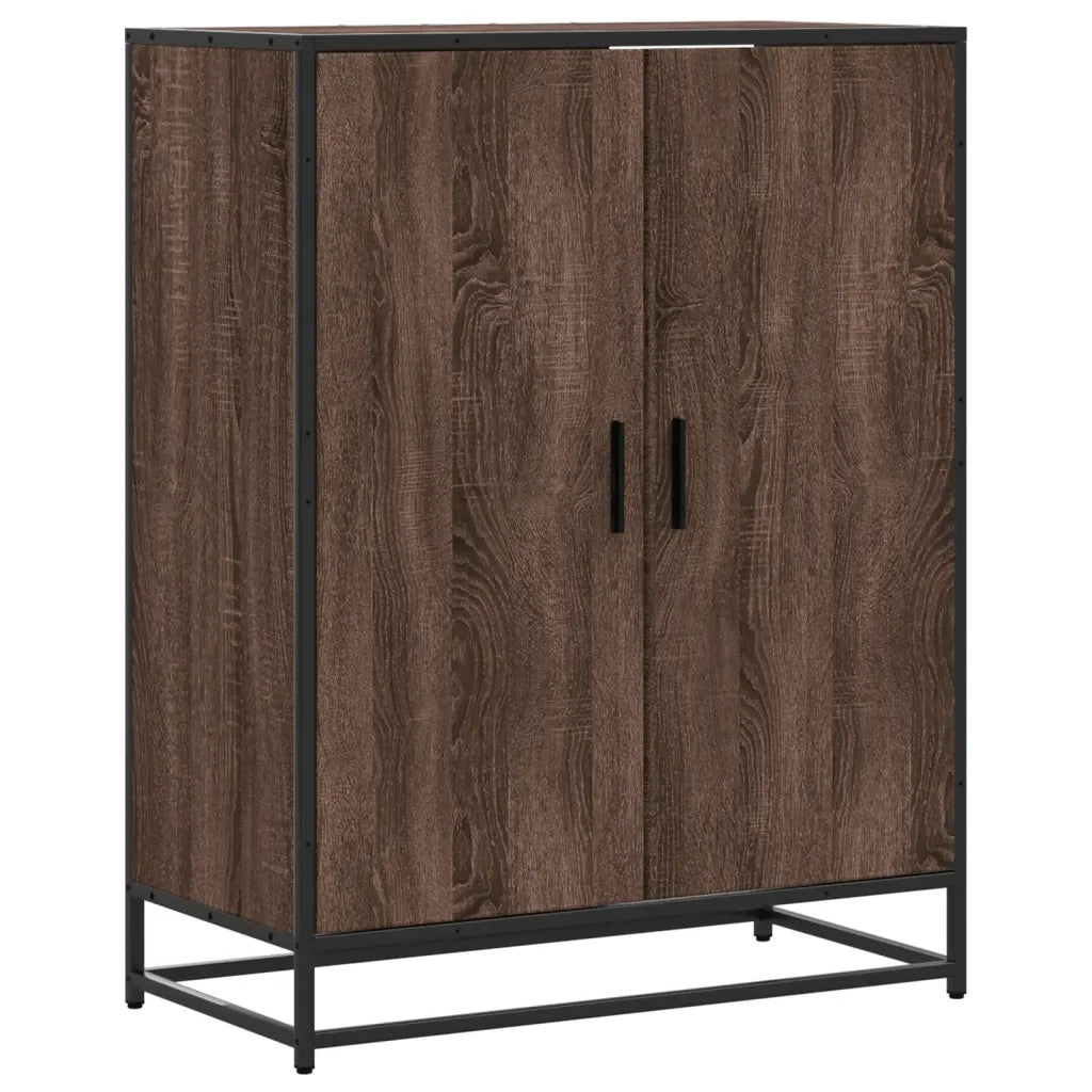 Scarpiera Rovere Marrone 75x38x97,5cm Legno Multistrato Metallo