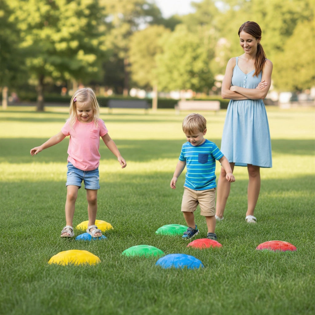 Blocchi antiscivolo per bambini sensoriali per equilibrio coordinazione, Blocchi antiscivolo per bambini 8 pezzi-Giochi su prato