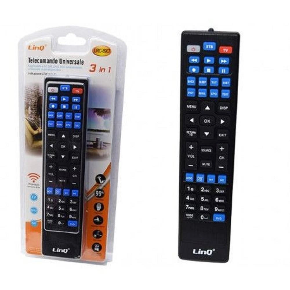Trade Shop - Telecomando Universale 3 In 1 Urc-8907 Tv Lcd Led Dvd Sat Dvd+vcr Audio +amp+aux -
