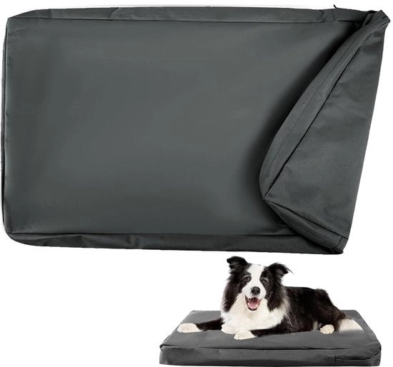 Hoes di ricambio per lettino per cani, 100% impermeabile, lavabile, rimovibile, con cerniera (nero, M (92 x 59 x 10 cm))