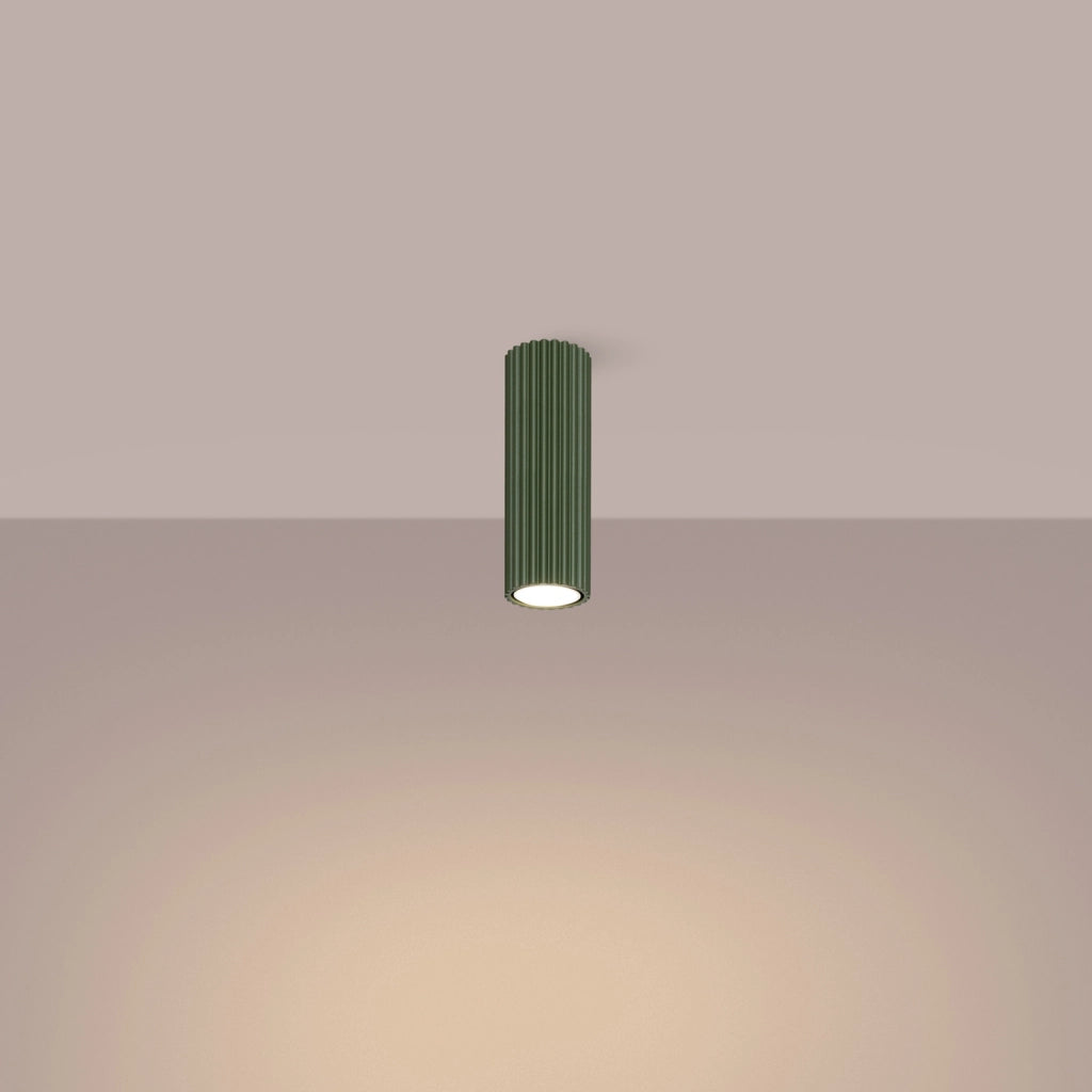Spot soffitto moderno verde oliva rigato 20cm GU10 Pure Lume