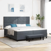 Letto a molle con testiera Grigio scuro 200 x 200 cm Velluto 3344601