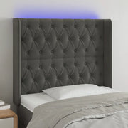Testiera a LED-Testata con LED Grigio Scuro 93x16x118/128 cm in Velluto 855539