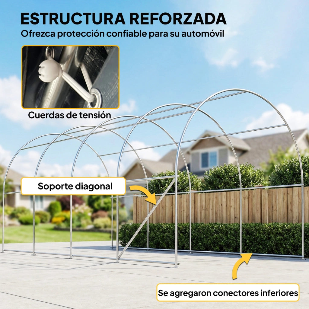 Garage Esterno per Auto 3x6 m ¨C zephmum ¨C Grigio Scuro
