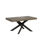 Tavolo Allungabile 160-420x90x77 cm Volantis Tortora Telaio Antracite