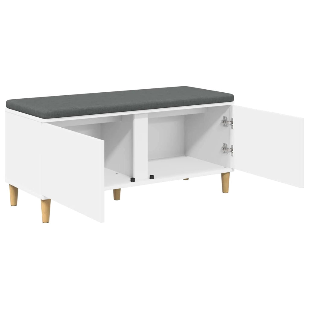 Panca per ingresso con cuscino Bianco 100 x 38 x 46 cm 891536