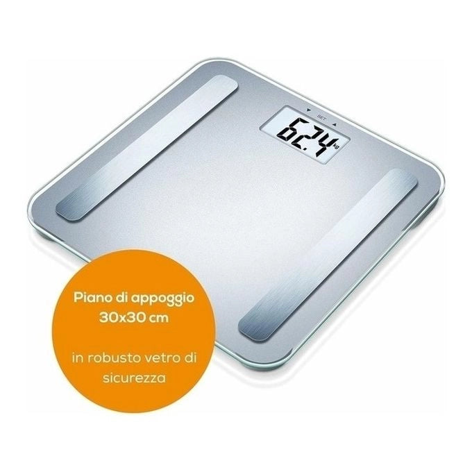 Beurer BF 183 Bilancia Diagnostica con Display Extra Large e Valori Corporei con Grasso Viscerale ed Età Metabolica, Conversione kg/lb/st, Portata 180 kg