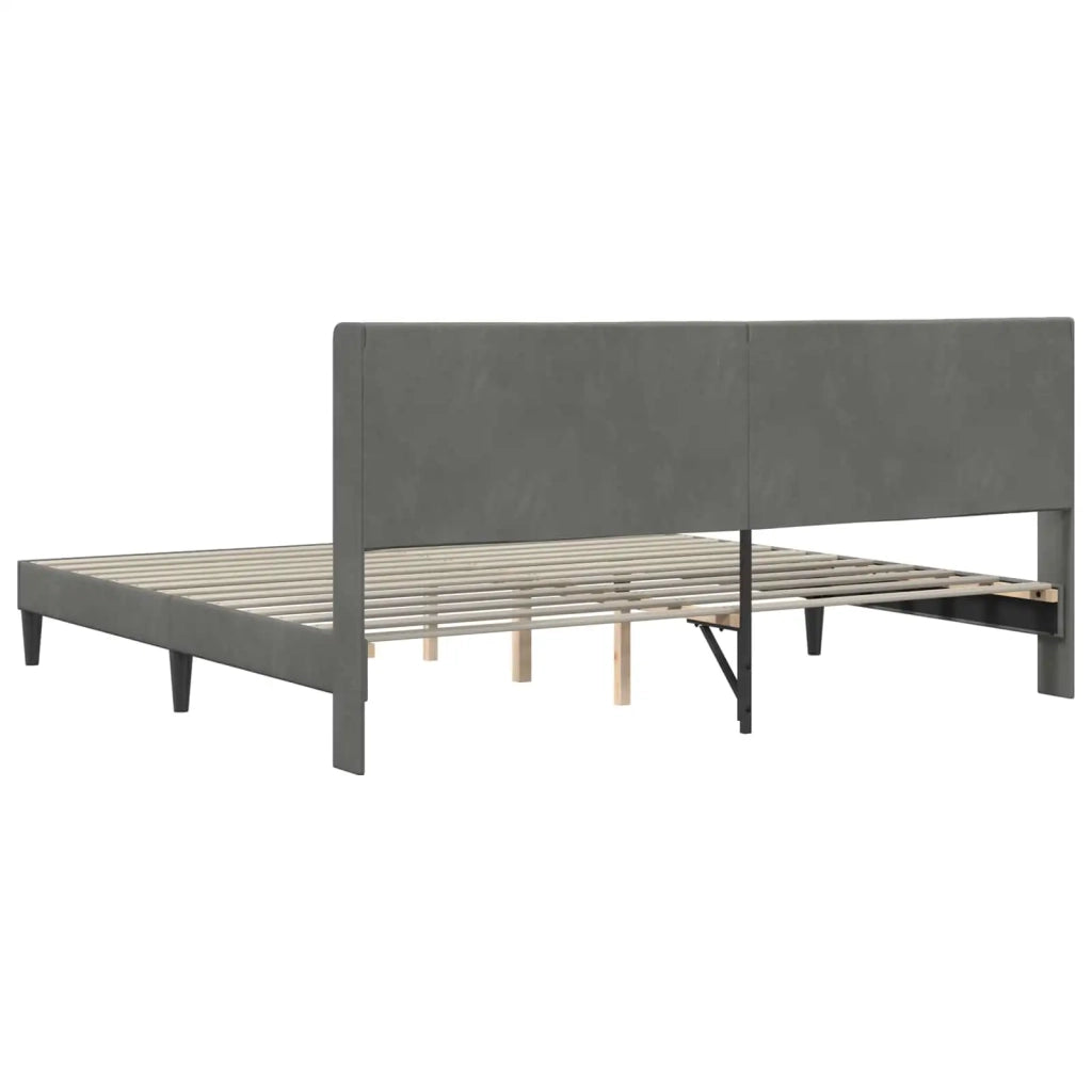 Struttura del letto Grigio Scuro 180 x 200 cm Velluto 42027522