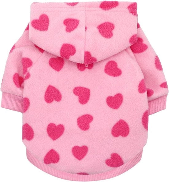 Hoodie di Fleece Caldo per Piccoli e Medi Cani in Rosa