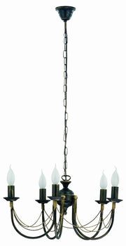 Lampadario Nowodvorski ARES metallo nero oro Ø54cm 5xE14
