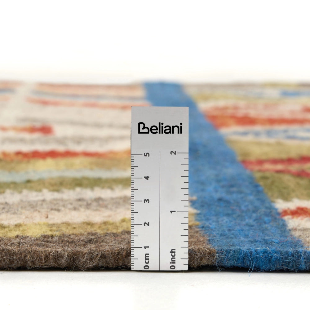 Tappeto kilim di lana multicolore fatto a mano 140 x 150 cm soggiorno camera da letto