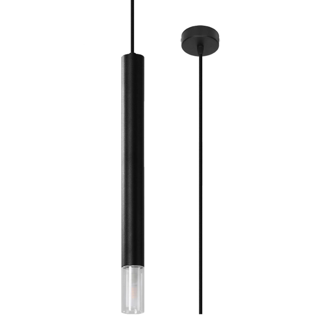 Lampada a sospensione SULTAN 1 nera vetro G9 Pure Lume
