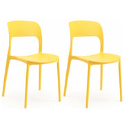 Sedia In Polipropilene Marte Ergonomica Arredo di Design Esterno e Interno da Giardino Impilabile Sedie M Giallo/2 Sedie