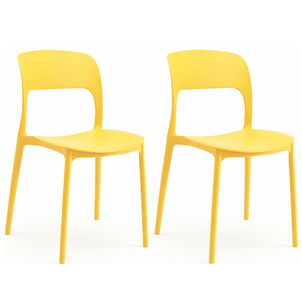 Sedia In Polipropilene Marte Ergonomica Arredo di Design Esterno e Interno da Giardino Impilabile Sedie M Giallo/2 Sedie