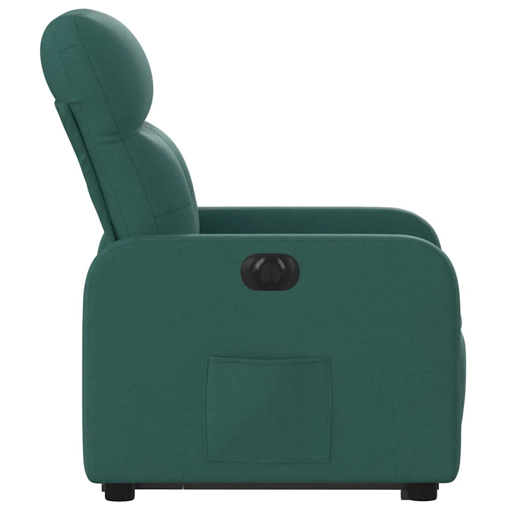 Poltrona Alzapersona Reclinabile Elettrica Verde Scuro Tessuto 3206819
