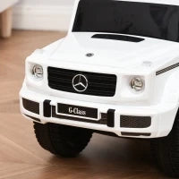Macchina a Spinta per Bambini 12-36 Mesi con Licenza Mercedes, Tettuccio e Maniglia di Spinta, 85.5x40.5x95 cm, Bianco