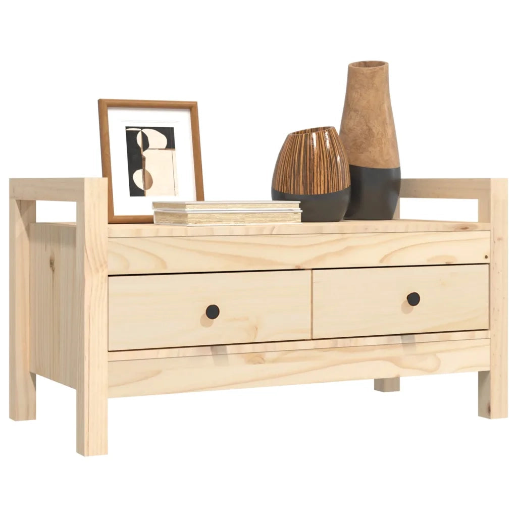 Panca da ingresso-Sgabello-Panca da Corridoio 80x40x43 cm in Legno Massello di Pino