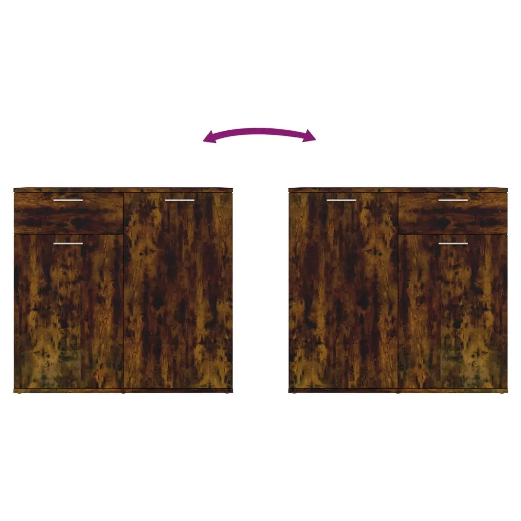 Credenza-Buffet-Armadio da cucina Rovere Fumo 80x36x75 cm in Legno Multistrato