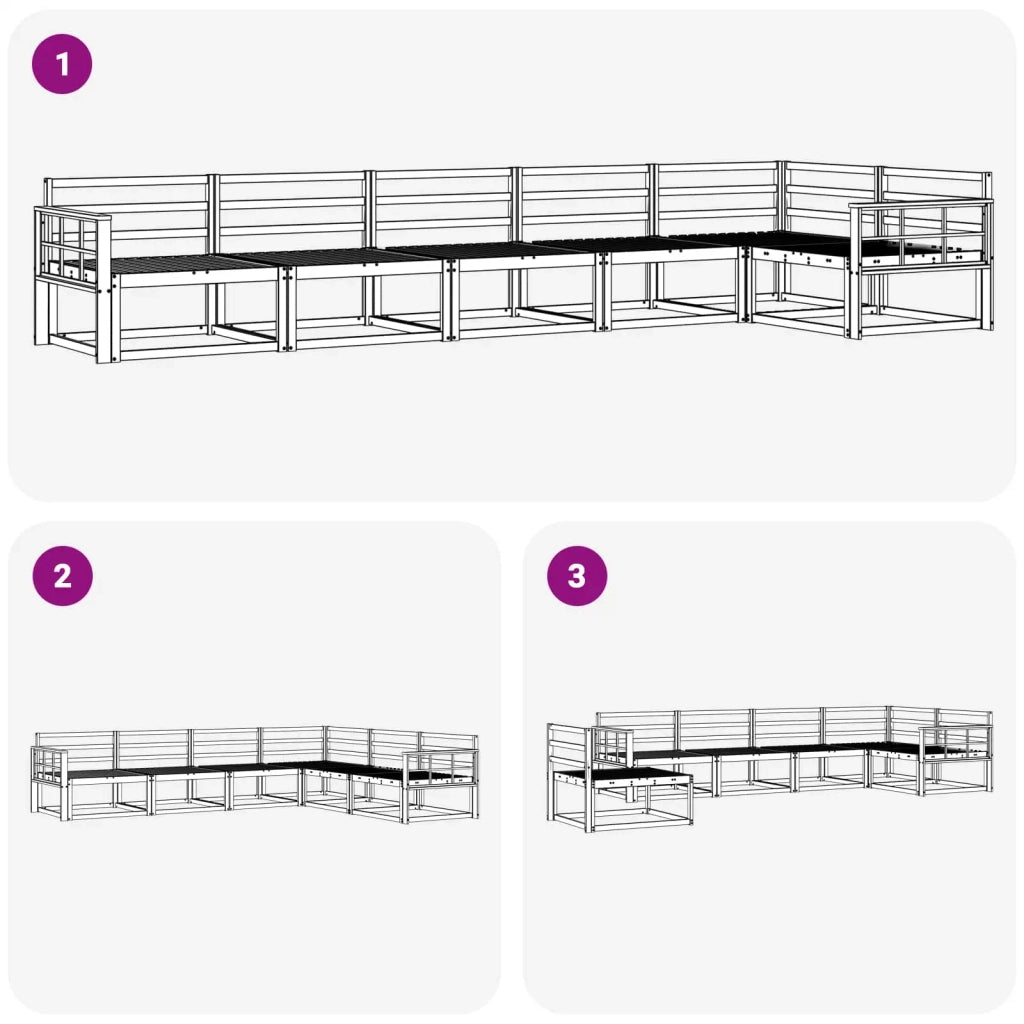 Set di divani da esterno 6 pcs Bianco 406 x 168,5 x 73 cm 3386523