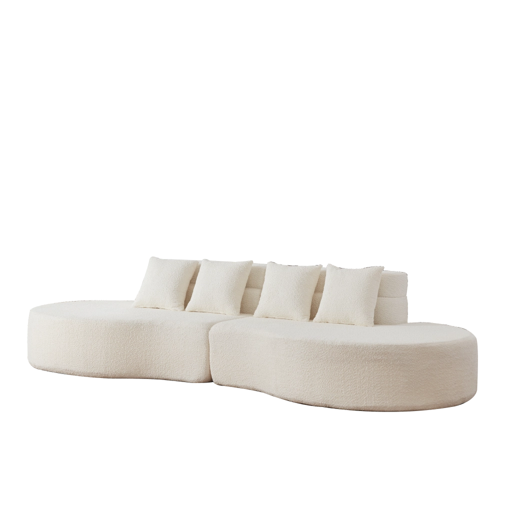 Divano Modulare 310 cm in Memory Foam ¨C Xylo ¨C Tessuto Teddyfleece Lavabile, Moderno