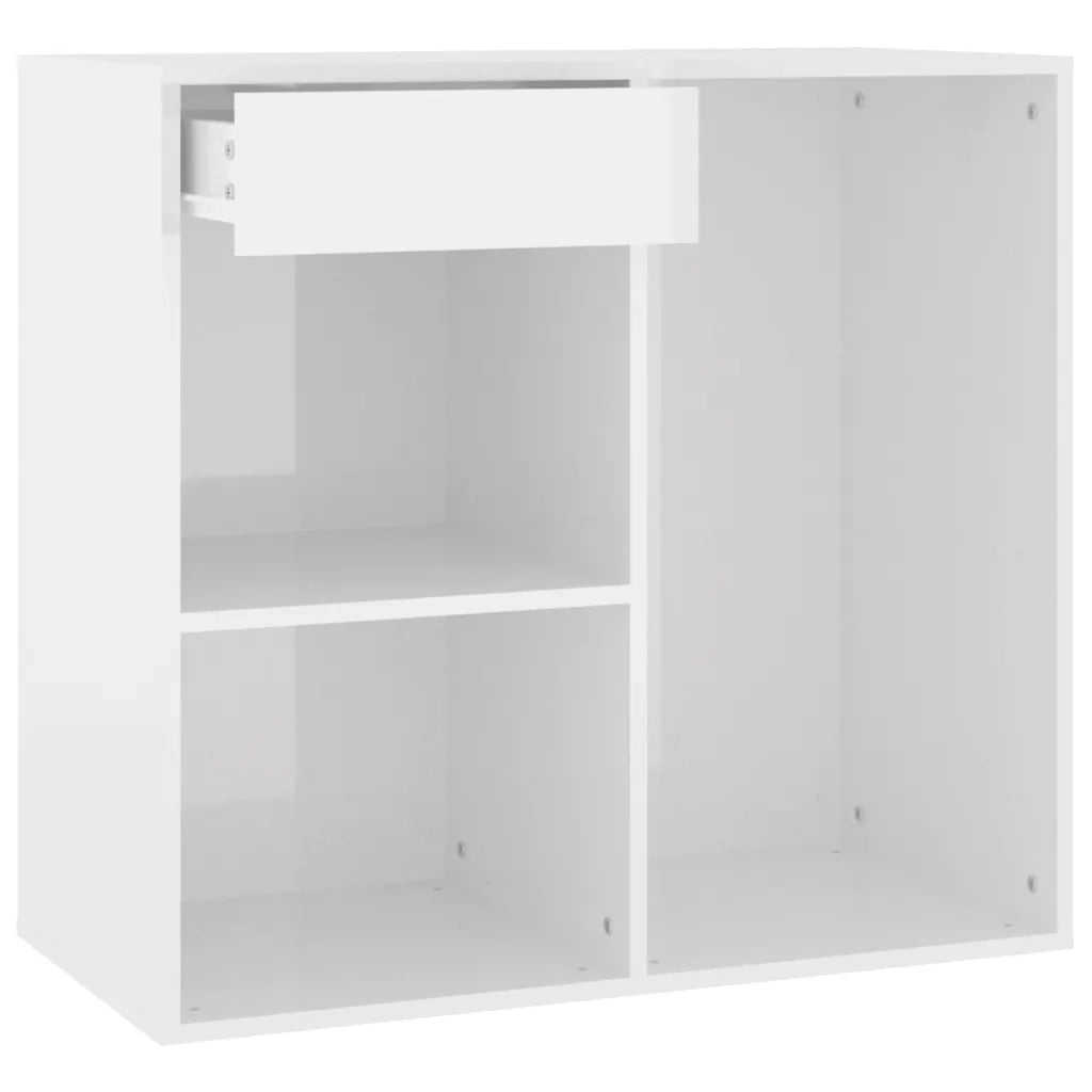 Armadietto per Cosmetici Bianco Lucido 80x40x75 cm in Legno cod mxl 44814
