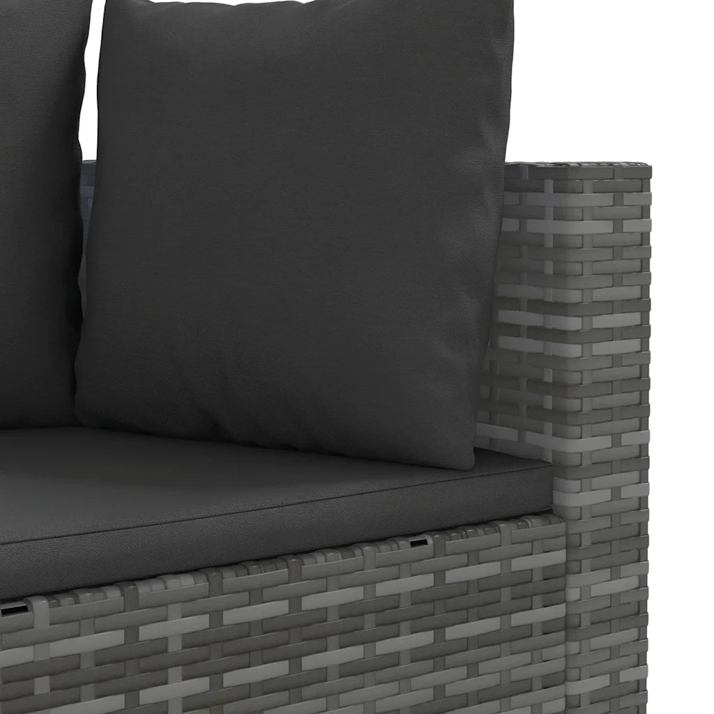 Set Divano da Giardino 5 pz | Set Salotto da Giardino con Cuscini Grigio in Polyrattan