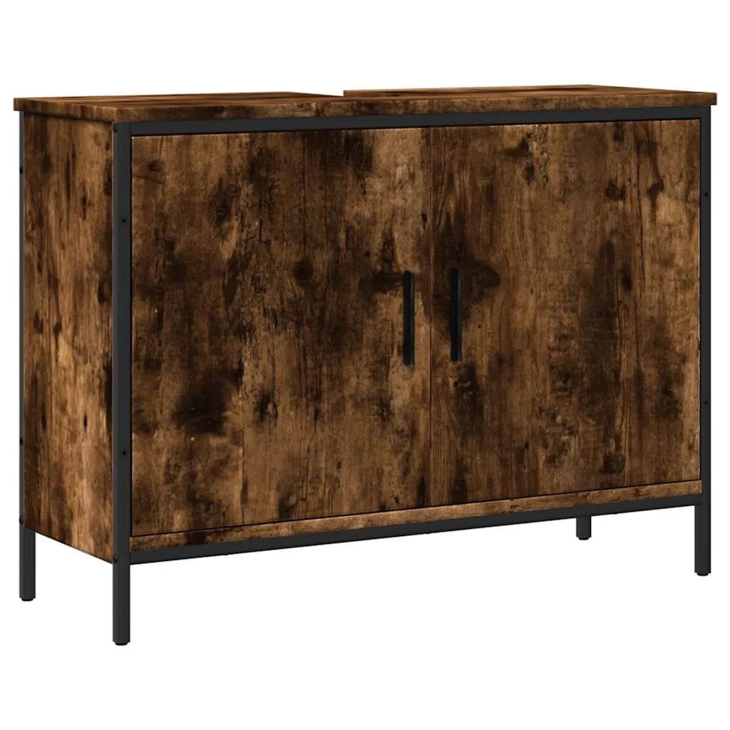 Mobile Lavabo | Armadio Lavabo Bagno Rovere Fumo 80x30x60 cm Legno Multistrato