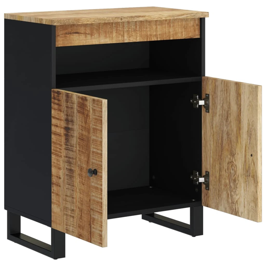 Buffet credenza cassettiera mobiletto mobile contenitore organizer per cucina soggiorno salotto con 2 ante 60 x 33 x 75 cm legno massello di mango marrone 02_0029728