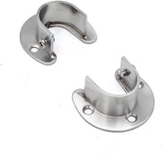 Supporti di fine asta per armadio in acciaio inox - 32mm - 2 pezzi - Argento - Adatti per armadi a muro