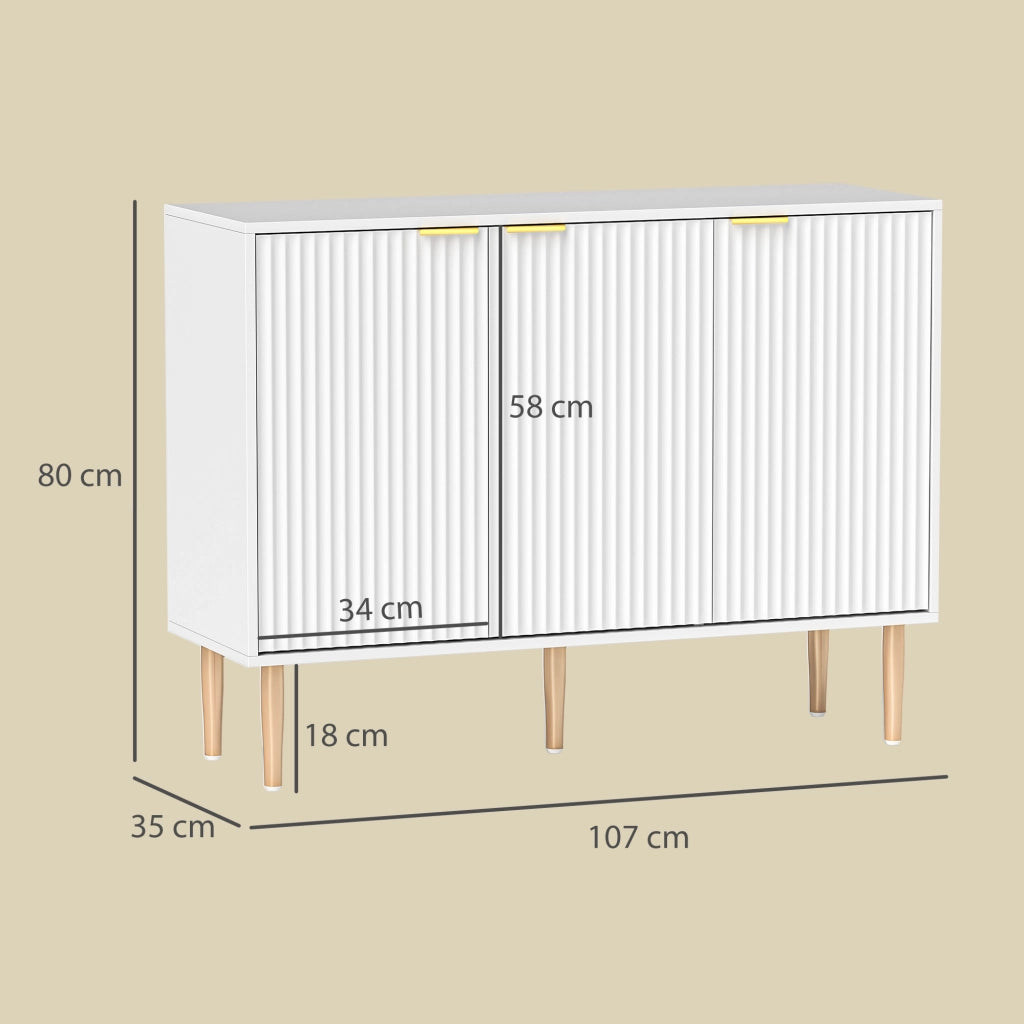 Credenza 3 Ante ¨C Xylo ¨C Bianco 107x35x80 cm